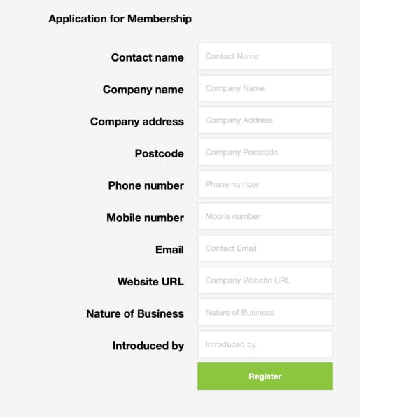 left aligned form example