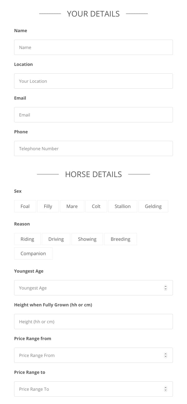 single column form example