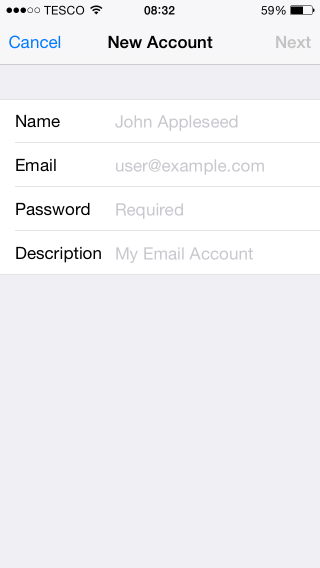 Mail settings