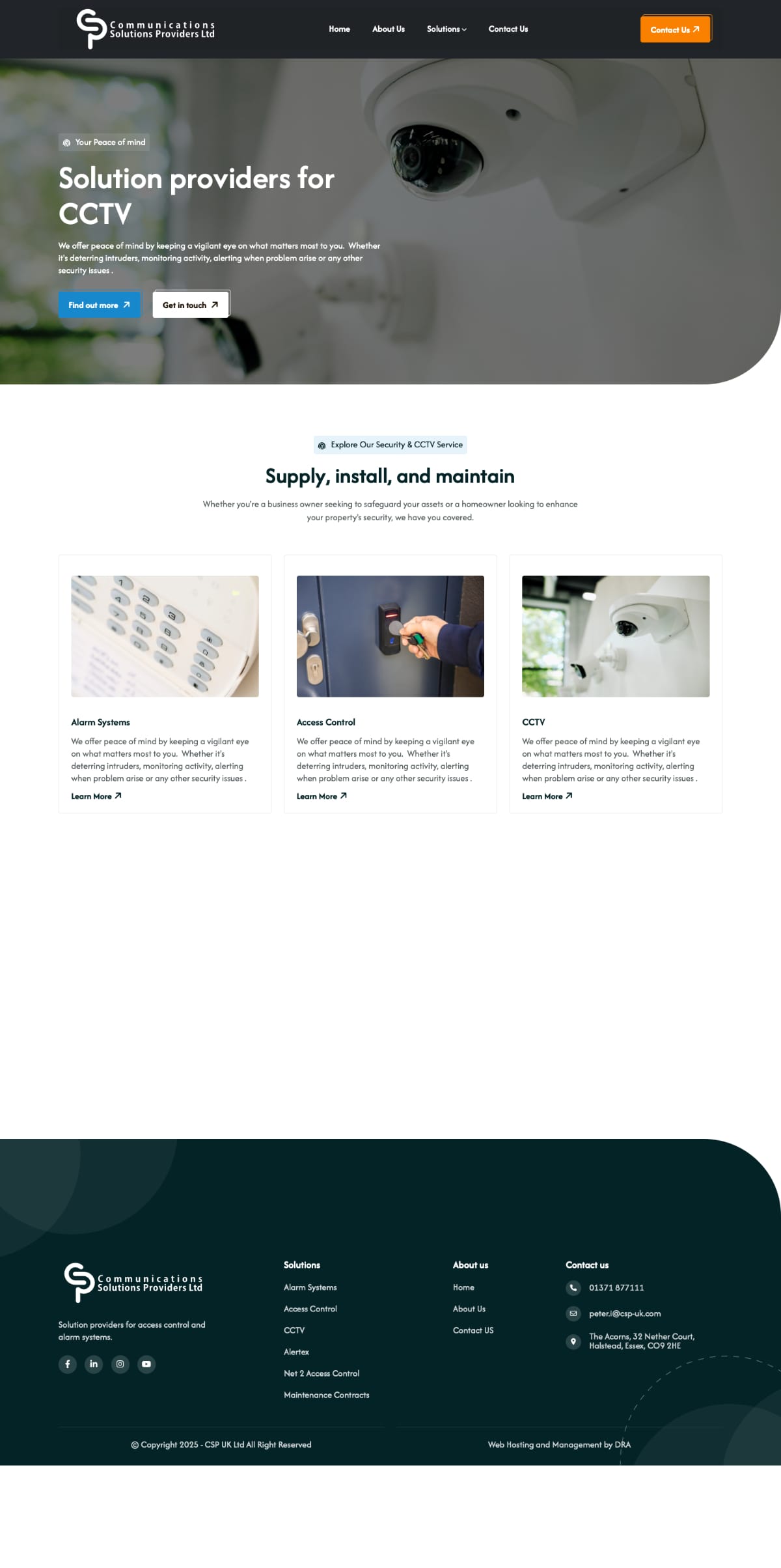 Security Services Website Design
